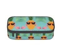 ZHAOUR Trousse à crayons avec motif drapeau suisse - Organiseur multifonction - Tissu Oxford durable - Plusieurs compartiments, Flamant rose ananas., Taille unique, Cartable