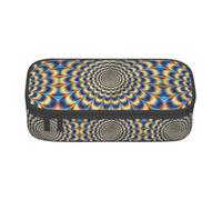 ZHAOUR Trousse à crayons avec motif loup galaxie - Organiseur multifonction - Tissu Oxford durable - Plusieurs compartiments, Gif illusion d'optique en spirale, Taille unique, Cartable