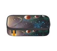ZHAOUR Trousse à crayons avec motif vache - Organiseur multifonction - Tissu Oxford durable - Plusieurs compartiments, Planète Espace Système Solaire, Taille unique, Cartable