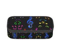 ZHAOUR Trousse à crayons avec motif vagues vert océan - Organiseur multifonction - Tissu Oxford durable - Plusieurs compartiments, Musique pentatonique colorée, Taille unique, Cartable