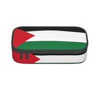 ZHAOUR Trousse à crayons avec oiseaux rouges et branches de houx et baies - Organiseur multifonction - Tissu Oxford durable - Plusieurs compartiments, Drapeau de l'État de Palestine, Taille unique