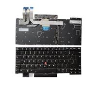 ZHAOWOZ Clavier rétroéclairé pour Ordinateur Portable Lenovo (Version américaine, espagnole, brésilienne, Portugaise) pour Thinkpad T14S Gen 1 / P1 3 X1 pour Extreme 3rd(BR Backlit Point)