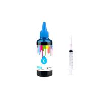 ZHAOXCAIN 100 ML kit d'encre Universal Dye Compatible avec Divers modèles d'imprimante à Jet d'encre, y Compris et Compatible avec Les Cartouches de réservoir CISS(1 Cyan)