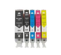 ZHAOXCAIN 6 Couleurs compatibles PGI250 PGI-2550 CLI-251 Cartouches d'encre Compatible avec MG5420 MG5422 MG5520 MG5522 MG6420 IP7220 MX722 MX922 IX6820(5Color)