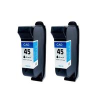 ZHAOXCAIN Cartouche à l'encre à Jet d'encre remanufacturée 45 Compatible avec Le Traceur à Jet d'encre Compatible avec Imprimante de Bureau 710C Black Ink 51645A 45A(HP45XL 2bk)