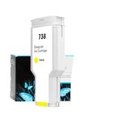 ZHAOXCAIN Cartouche d'encre 300ML Compatible Compatible avec DesignJet T850 T950, Compatible avec l'encre entièrement pigmentée 738 738XL 498N8A 676M6A 676M7A 676M8A(Y 300ml (Pigment))