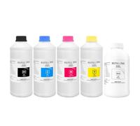 ZHAOXCAIN en Vrac 1000 ML d'encre Textile DTG Blanc Compatible avec des imprimantes de Couleur sûrs F2000 F2100 F2130 F2140 F2150 F2160 DX5 DX6 CISS et Cartouche(WH 1000ML)