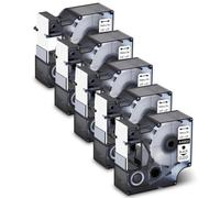 ZHAOXCAIN Ensemble de Bande étiquette de 5 19 mm Noir sur Claire laminée Compatible avec 450 400 Duo