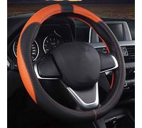 ZHAOXDONN Couvre Volant Voiture pour Toyota Verso-S (2010 2011 2012 2013 2014 2015 2016 2017), Protege Volant Voiture Antidérapant Respirant Durable Accessoire de Voiture,Black Orange