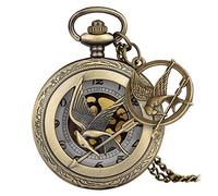 ZHAOXIANGXIANG Montre De Poche,Vintage Bronze Oiseau Et Flèche Quartz Collier Pendentif Montre De Poche Chaîne Cadeaux pour Hommes Femmes Enfants