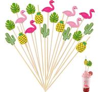 ZHAOYCSH 100 Pièces Bâtonnets en Bois,Brochettes à Cocktail pour Apéritifs, Fruits, Gâteaux, Desserts et événements Spéciaux pour Anniversaire, Mariage, Saint-Valentin, Noël et Célébrations Estivales