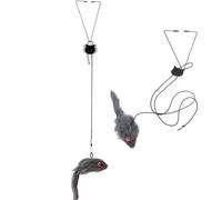 ZHAOYCSH 2 Pcs Jouet Chat Interactif Porte Suspendue Souris, Jeu d'Intérieur Attrayant pour Chaton pour l'exercice et Le Divertissement des Chats d'Appartement,Jouet Éducatif et Ludique pour Animaux