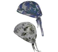 ZHAOYCSH 2 Pièces Bandana de Cyclisme Respirant, Bonnet sous Casque UV Protection Camouflage Casque pour Hommes et Femmes, Séchage Rapide pour Sport, Randonnée, Course, Plein Air