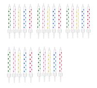 ZHAOYCSH 50 Pièces Bougies d'anniversaire à Pois,Bougies Courtes pour Gâteau et Cupcake (5 Couleurs),Décoration de Cake pour Fêtes d'anniversaire, Mariage et Baby Shower,Bougies Mince et Élégantes