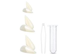 ZHAOYCSH Dents de Vampire Adulte, 3 Paires de Fausses Dents de Vampire avec 3 Tailles (13/15/17 mm) - Crocs de Halloween, Accessoire Cosplay Effrayant, Dentier Amovible pour Fête, Déguisement