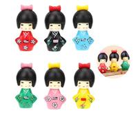 ZHAOYCSH Lot de 6 Porte-clés Poupée Japonaise Traditionnelle - Figurines Miniatures Geisha en Kimono, Décoration Asiatique pour Sac à Main/Cles/Bureau
