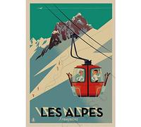 ZHAOYU Haute Qualité Poste Ski en Norvège Ski Voyage Vintage Affiche Rétro Peinture Affiche Mur Maison Bar Affiches Décor À La Maison 50 * 70 Cm Étanche Durable