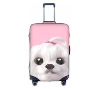 ZhaoYuGoods Adorable housse de protection de bagage en forme de chien maltais, housse imprimée pour valise, housse de bagage amusante pour bagages de 45 à 81 cm, blanc, M