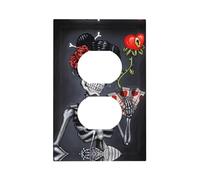 ZhaoYuGoods Couvercles de prise de courant décoratifs pour interrupteur - Motif fille de beauté gothique - Plaques murales durables - Plaque murale électrique 12,5 x 8 cm