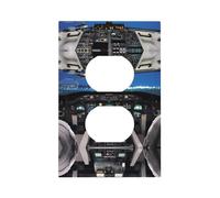 ZhaoYuGoods Couvercles de prise d'interrupteur décoratifs, cockpit d'avion imprimés, plaques murales durables, plaque frontale électrique, 12,5 x 8 cm