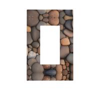 ZhaoYuGoods Couvercles de prise d'interrupteur décoratifs, galets sur la plage, plaques murales durables, plaque murale électrique, 12,5 x 8 cm