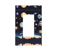 ZhaoYuGoods Couvercles de prise d'interrupteur décoratifs, Saturne Jupiter Earth imprimés, plaques murales durables, plaque murale électrique, 12,5 x 8 cm
