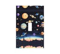ZhaoYuGoods Couvercles de prise d'interrupteur décoratifs, Saturne Jupiter Earth imprimés, plaques murales durables, plaque murale électrique, 12,5 x 8 cm