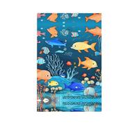ZhaoYuGoods Couvercles décoratifs pour interrupteur - Bleu - Monde sous-marin de poissons - Plaques murales durables - Plaque murale électrique - 12,5 x 8 cm