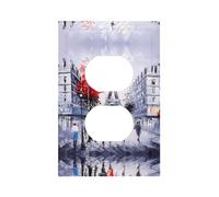 ZhaoYuGoods Couvercles décoratifs pour interrupteur de prise de courant, arbre de la ville de Paris, Tour Eiffel, art imprimé, plaques murales durables, plaque murale électrique, 12,5 x 8 cm