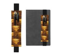 ZhaoYuGoods Égypte Hieroglyphics Porte-stylo avec bande élastique | Pochette à stylo réglable | Joli porte-stylo en cuir, Noir , Taille unique