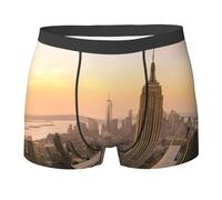 ZhaoYuGoods Empire State Building Boxer respirant pour homme avec impression double face, Noir , M