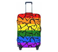 ZhaoYuGoods Gay Pride Housse de protection pour valise Motif cœur arc-en-ciel Noir Taille M