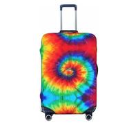 ZhaoYuGoods Housse de bagage tie dye arc-en-ciel pour valise, protection anti-rayures avec fermeture éclair, Noir , M, Tie Dye