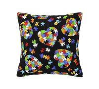 ZhaoYuGoods Housse de coussin carrée avec fermeture éclair dissimulée pour | Taie d'oreiller double face en forme de cœur pour la sensibilisation à l'autisme pour canapés, chambres et cadeaux de