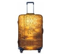 ZhaoYuGoods Housse de protection de bagage égyptienne hiéroglyphiques, housse imprimée pour valise, housse de bagage amusante pour bagages de 45 à 81 cm, blanc, L