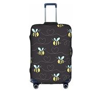 ZhaoYuGoods Housse de protection de bagage motif bourdon de dessin animé, housse de bagage imprimée pour valise, housse de bagage amusante pour bagages de 45 à 81 cm, blanc, S