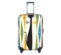 ZhaoYuGoods Housse de protection de bagage motif chat art moderne du milieu du siècle, housse de bagage imprimée pour valise, housses de bagages amusantes pour bagages de 45 à 81 cm, blanc, L