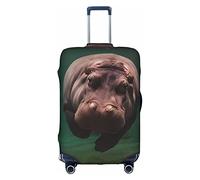ZhaoYuGoods Housse de protection pour valise, motif hippopotame de plongée, housse de bagage imprimée pour valise, housses de bagages amusantes pour bagages de 45 à 81 cm, blanc, M