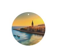 ZhaoYuGoods Lot de 6 cartes désodorisantes de voiture Sunset in Barcelona Lavande pour homme et femme - Décoration parfumée à suspendre pour miroir de voiture, maison, placard