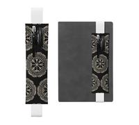 ZhaoYuGoods Magical Design - Porte-stylo en cuir avec boussole - Motif runes nordiques, blanc, Taille unique