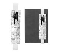 ZhaoYuGoods Mathématiques Géométrie Geek Calculus Porte-stylo Bande élastique | Pochette à stylo réglable | Joli porte-stylo en cuir, blanc, Taille unique