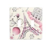 ZhaoYuGoods Plaque murale à double interrupteur à bascule Motif Tour Eiffel Paris 11,4 cm x 11,4 cm Plaque décorative en polycarbonate pour la maison et le bureau