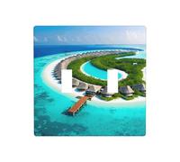 ZhaoYuGoods Plaque murale imprimée paysage des Maldives, double interrupteur à bascule, couvercle de sortie 2 interrupteurs 11,4 cm x 11,4 cm, plaque décorative en polycarbonate pour la maison et le
