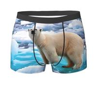 ZhaoYuGoods Polar Bear Ice Boxer respirant pour homme avec impression double face, Noir , L