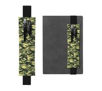 ZhaoYuGoods Porte-stylo à bande élastique motif camouflage forêt | Pochette à stylo réglable | Joli porte-stylo en cuir, Noir , Taille unique