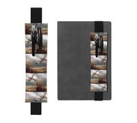 ZhaoYuGoods Porte-stylo à bande élastique motif canards sauvages chasseurs | Pochette à stylo réglable | Joli porte-stylo en cuir, Noir , Taille unique
