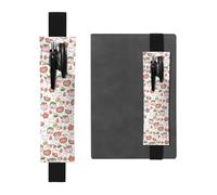 ZhaoYuGoods Porte-stylo avec bande élastique à motif de cochons mignons | Pochette à stylo réglable | Joli porte-stylo en cuir, Noir , Taille unique