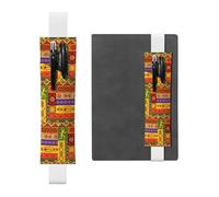 ZhaoYuGoods Porte-stylo avec bande élastique à motifs nationaux africains | Pochette à stylo réglable | Joli porte-stylo en cuir, blanc, Taille unique