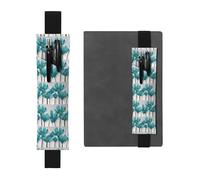ZhaoYuGoods Porte-stylo avec bande élastique florale gris sarcelle et blanc | Pochette à stylo réglable | Joli porte-stylo en cuir, Noir , Taille unique