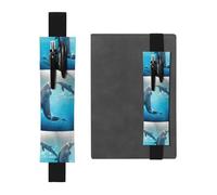 ZhaoYuGoods Porte-stylo avec bande élastique Winter The Dolphin | Pochette à stylo réglable | Joli porte-stylo en cuir, Noir , Taille unique